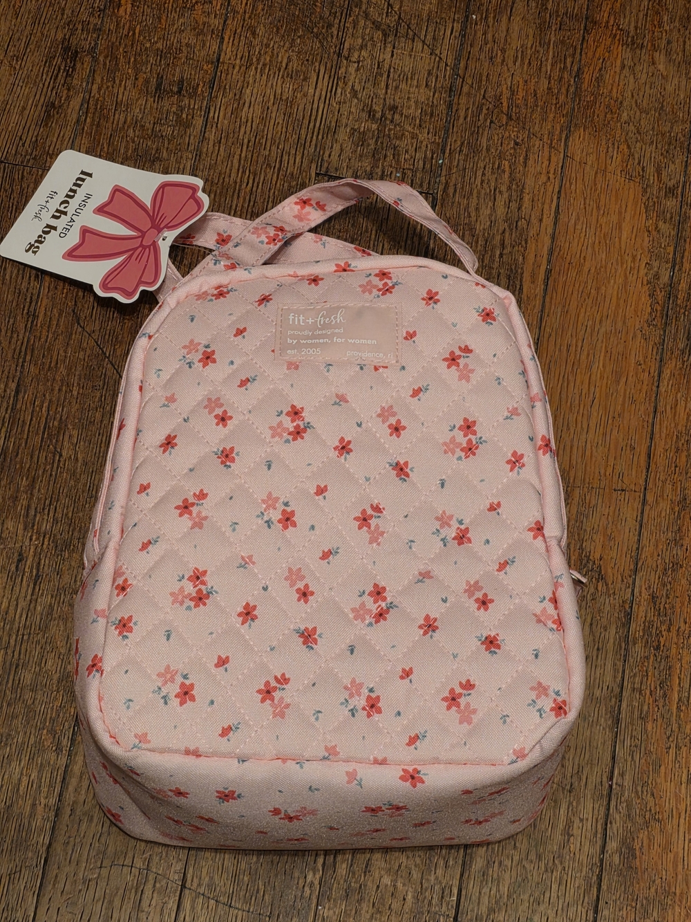 Fit + Fresh Pink Floral Quilted Cosmetic Case